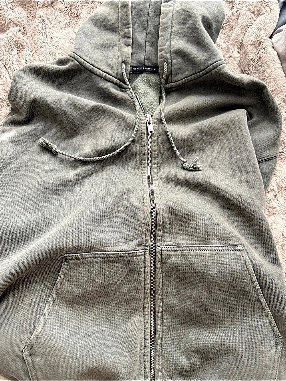 Brandy Melville Christy Hoodie Gray/teal